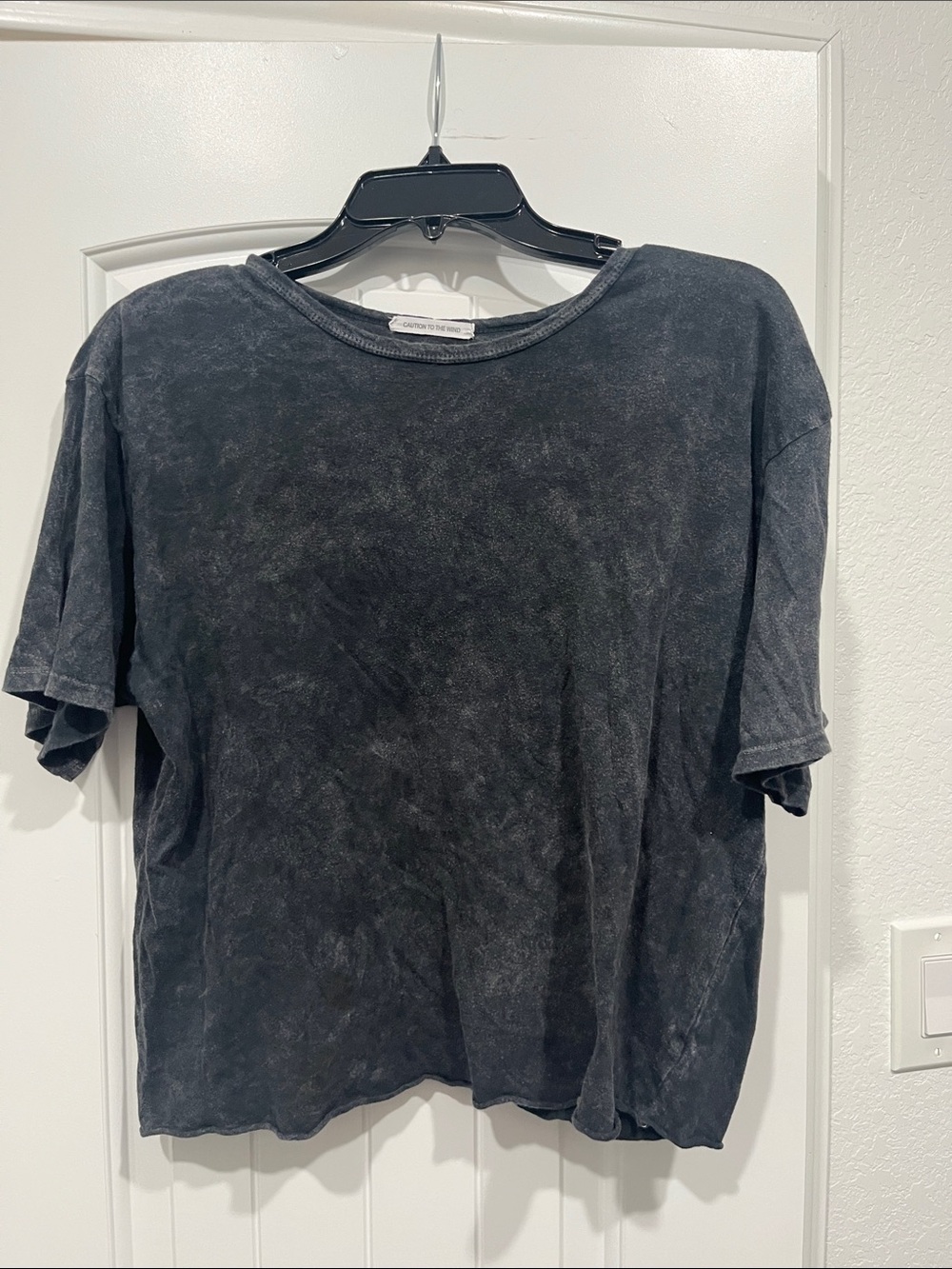 Caution To The Wind Washed Black Short Sleeve Tee